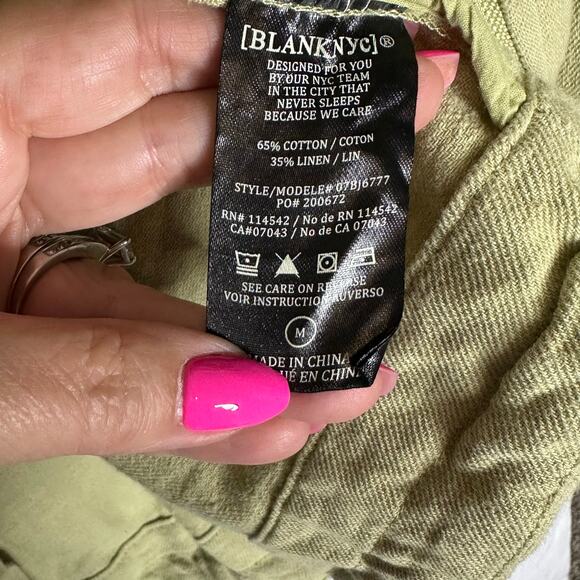 NWT [BLANKNYC] Green Linen Cotton Utility Jacket w/ Drawstring Hem – Size M - Picture 13 of 16